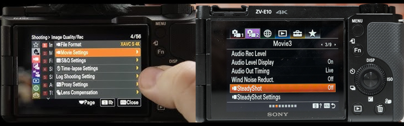 Sony ZV-E10 Menu Interface Comparison